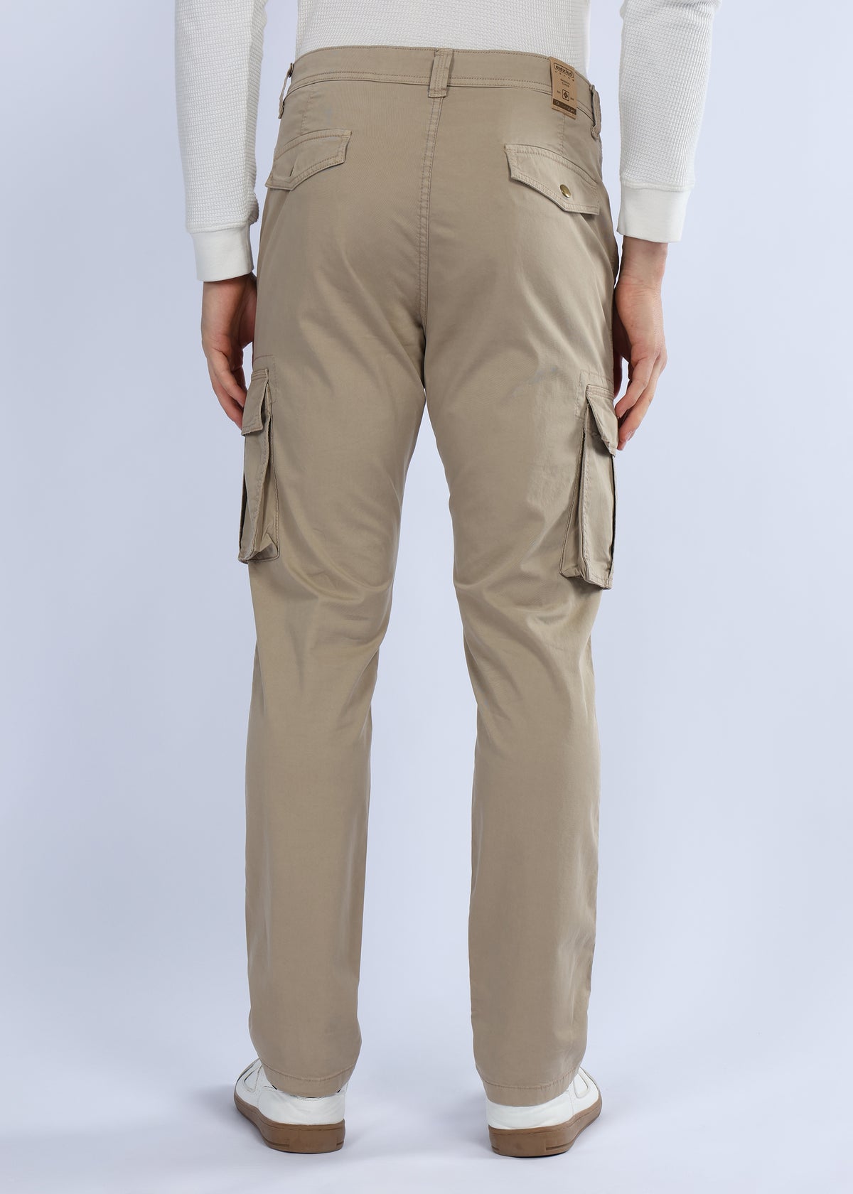 Men's Slim Fit Stretch Beige Cargo