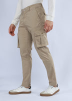 Men's Slim Fit Stretch Beige Cargo