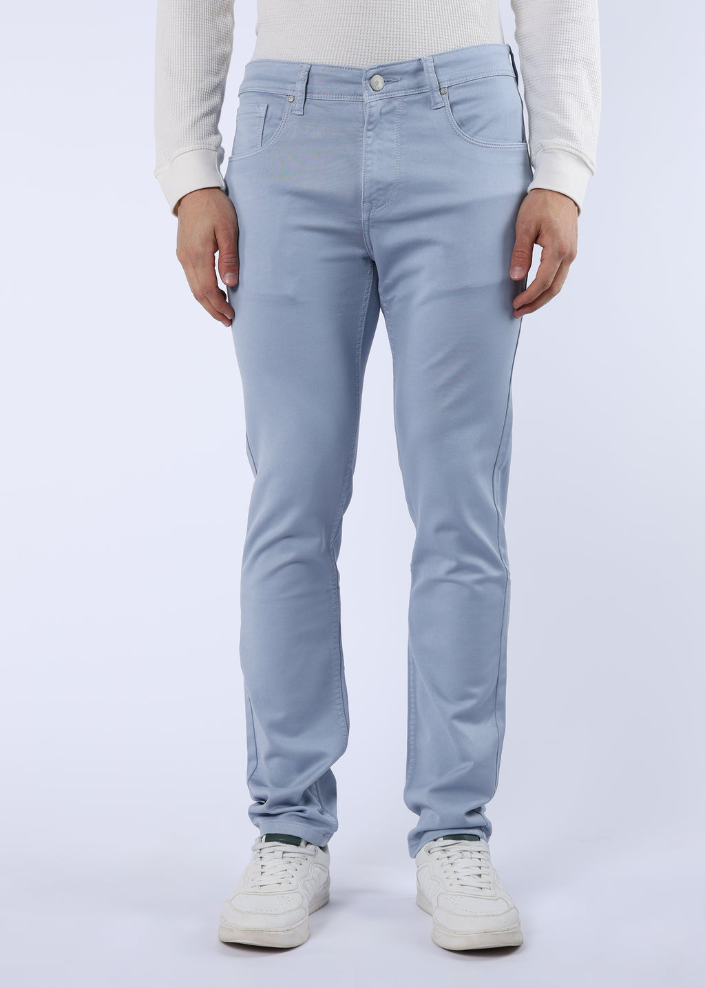 Men's Classic Slim Fit Stretch Ice Blue Jeans