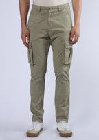 Men's Slim Fit Stretch Olive Khaki Cargo