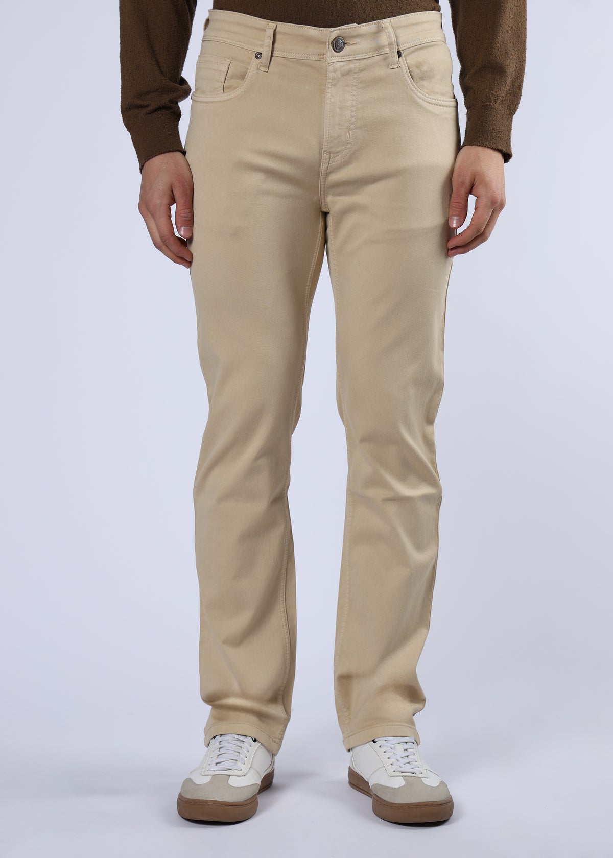 Men's Premium Comfort Fit Stretch Beige Jeans
