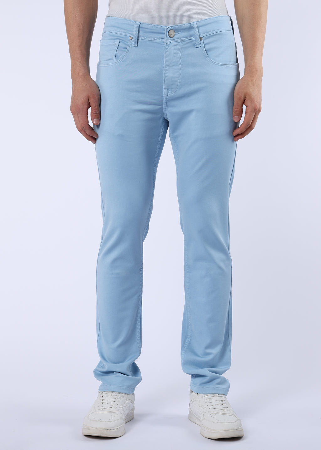 Men's Classic Slim Fit Stretch Light Blue Jeans