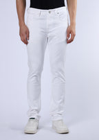 Men's Classic Slim Fit Stretch White Jeans