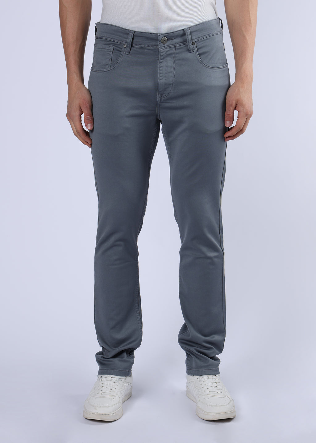 Men's Classic Slim Fit Stretch Grey Jeans