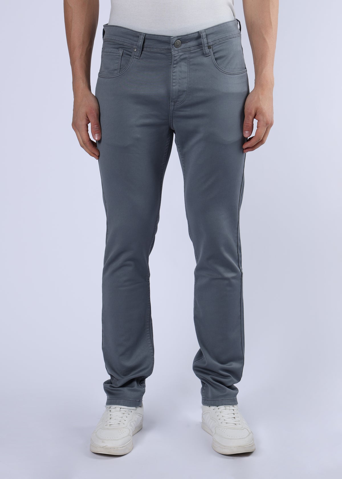Men's Classic Slim Fit Stretch Grey Jeans