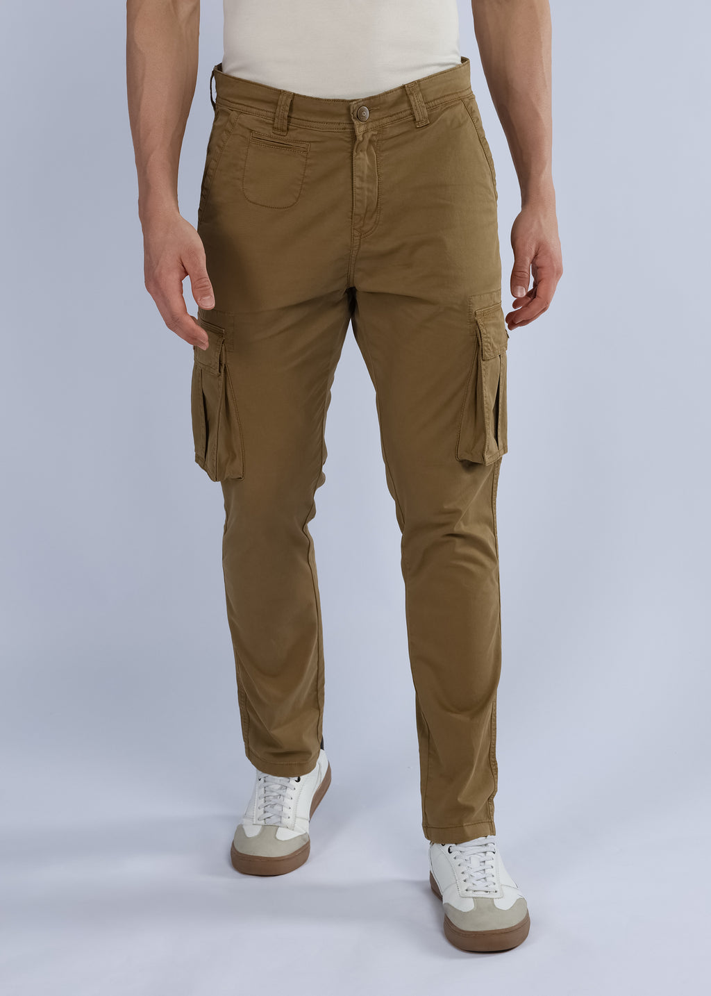 Men's Slim Fit Stretch Dark Beige Cargo