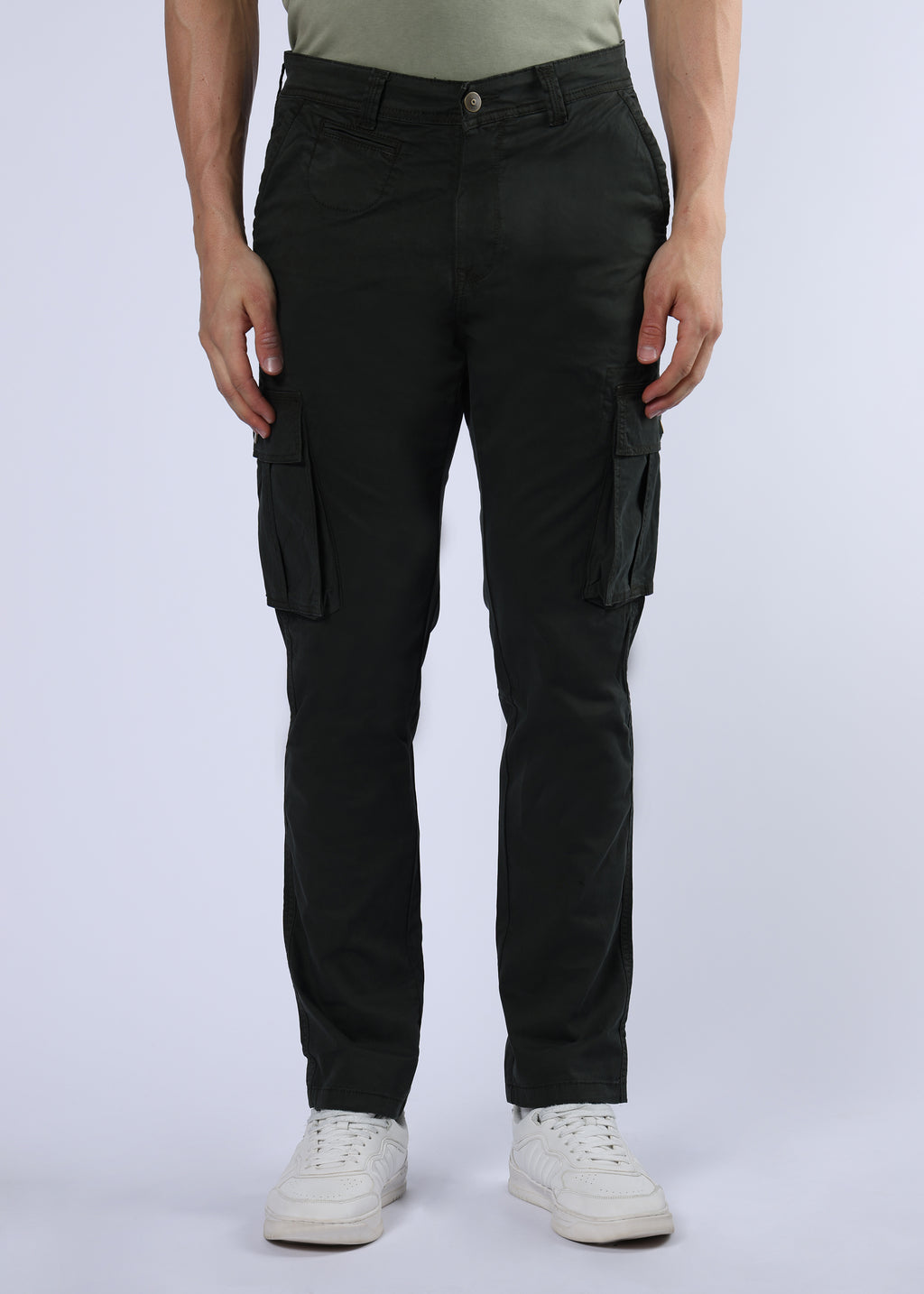 Men's Slim Fit Stretch Green Cargo