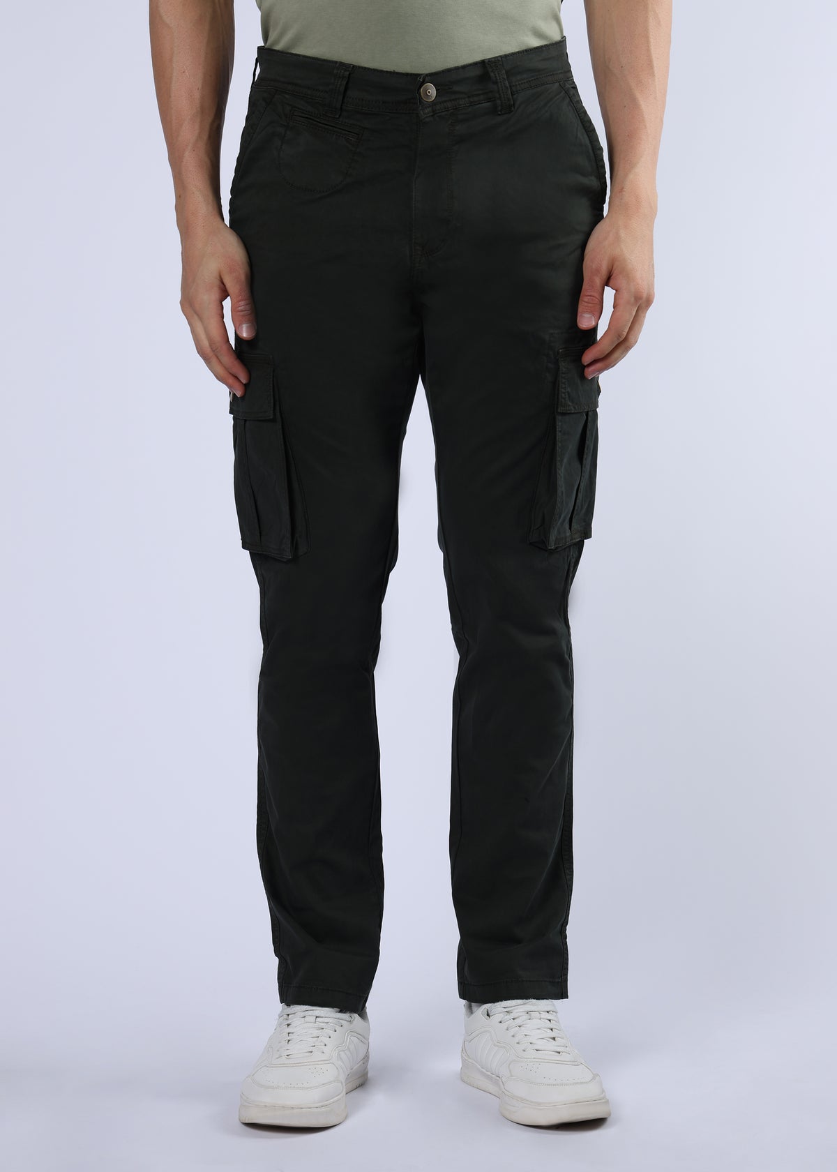 Men's Slim Fit Stretch Green Cargo