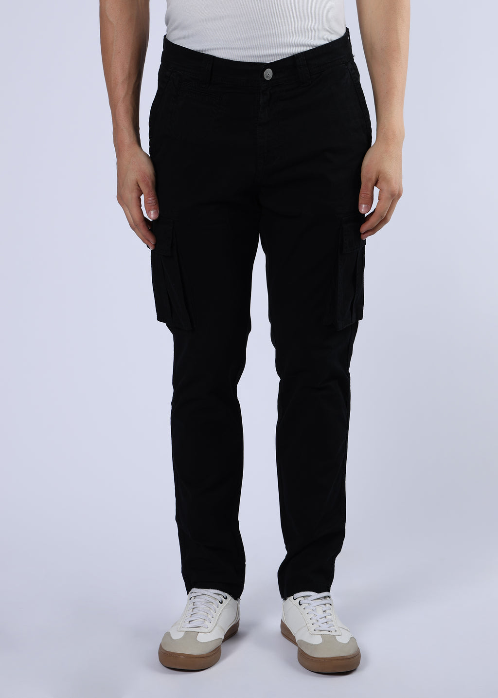 Men's Slim Fit Stretch Black Cargo