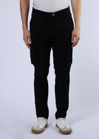 Men's Slim Fit Stretch Black Cargo