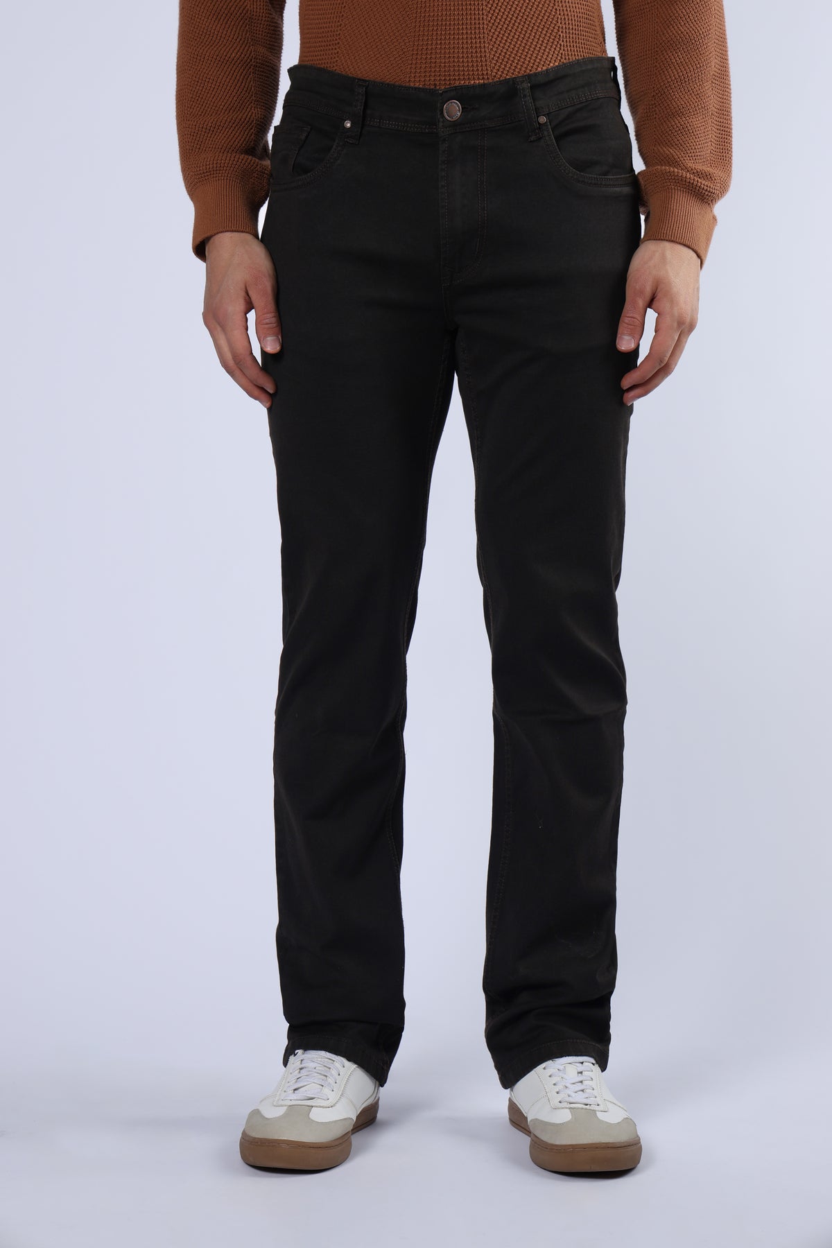 Men's Premium Comfort Fit Stretch Dark Brown Jeans