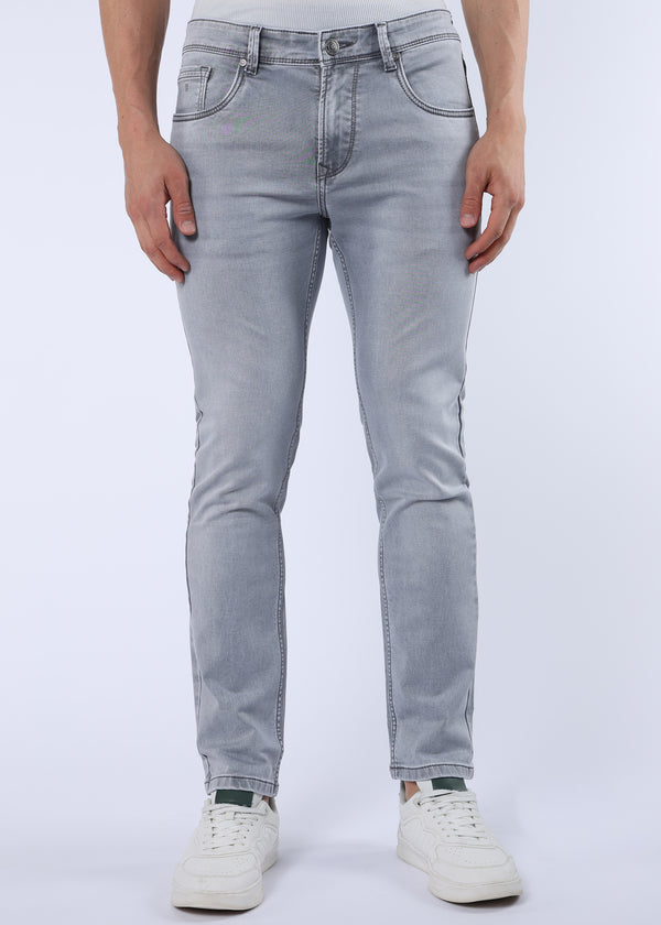Men's Classic Slim Fit Stretch Light Grey Jeans