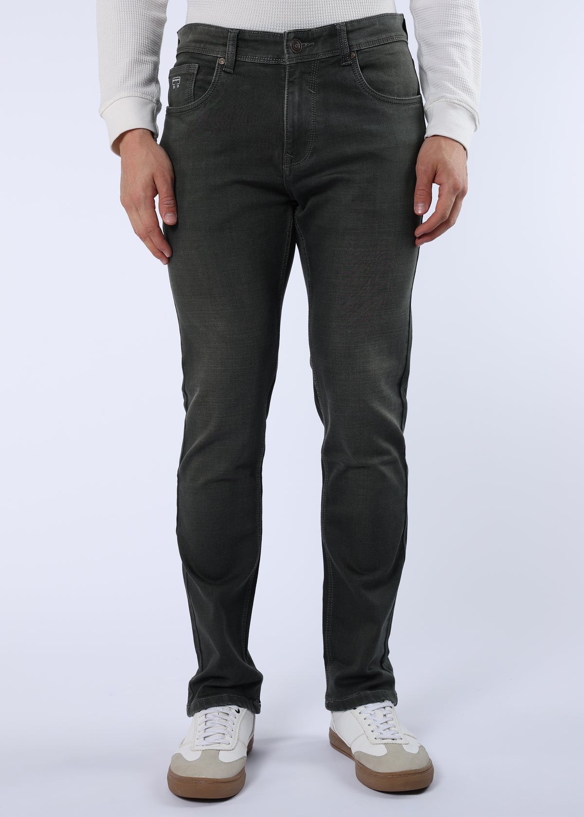 Men's Classic Slim Fit Stretch Charcoal Grey Jeans