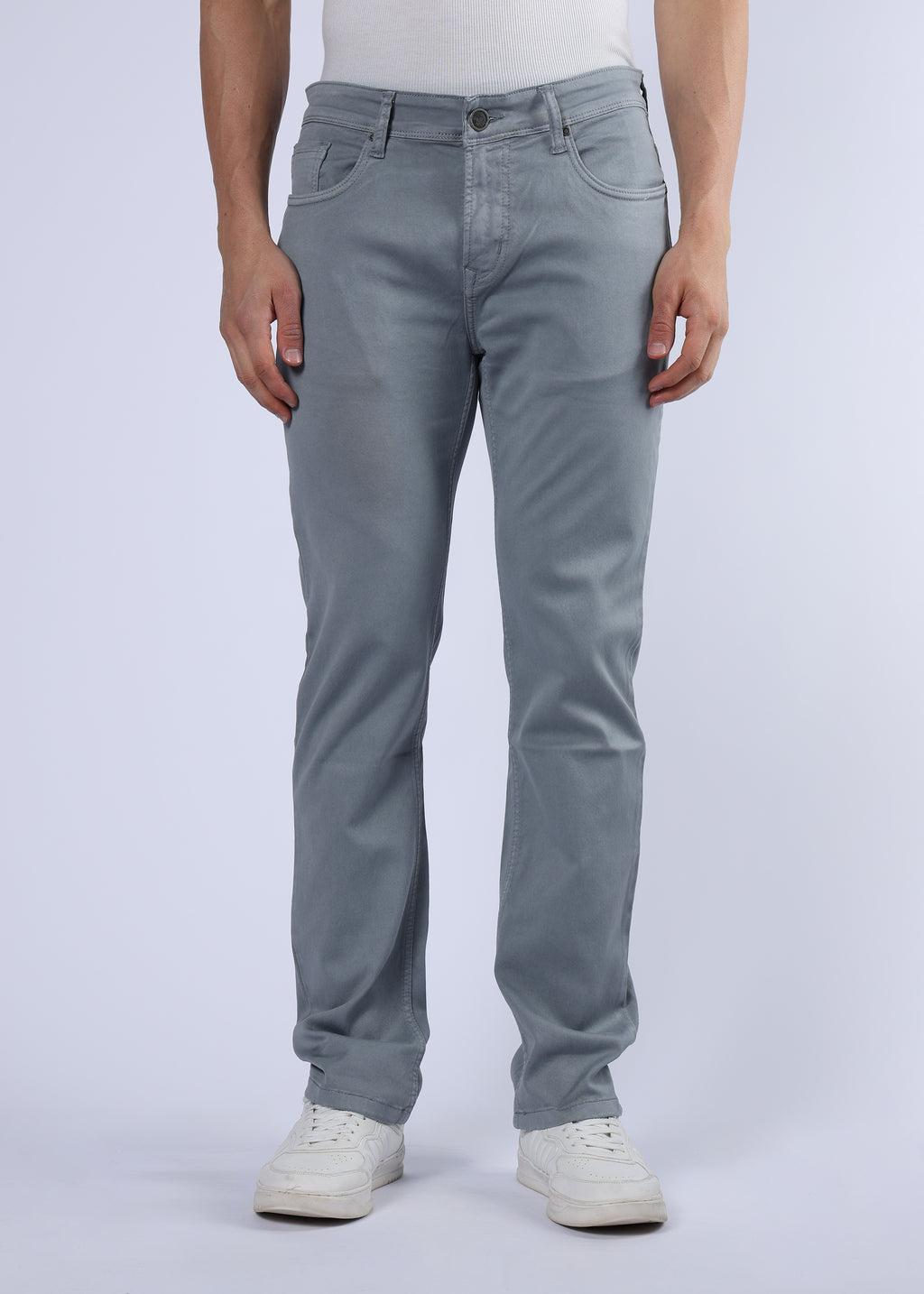 Men's Premium Comfort Fit Stretch Med Grey Jeans