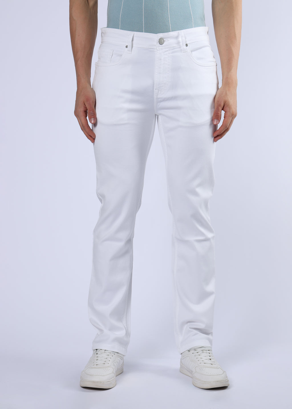 Men's Premium Comfort Fit Stretch White Jeans