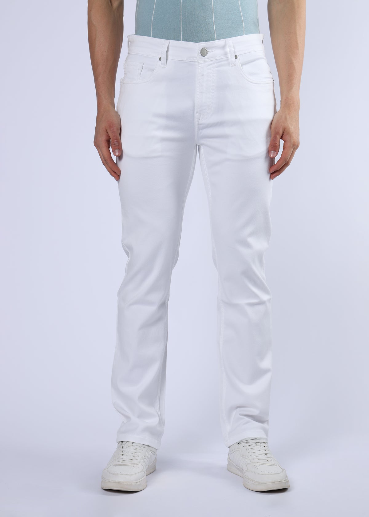 Men's Premium Comfort Fit Stretch White Jeans