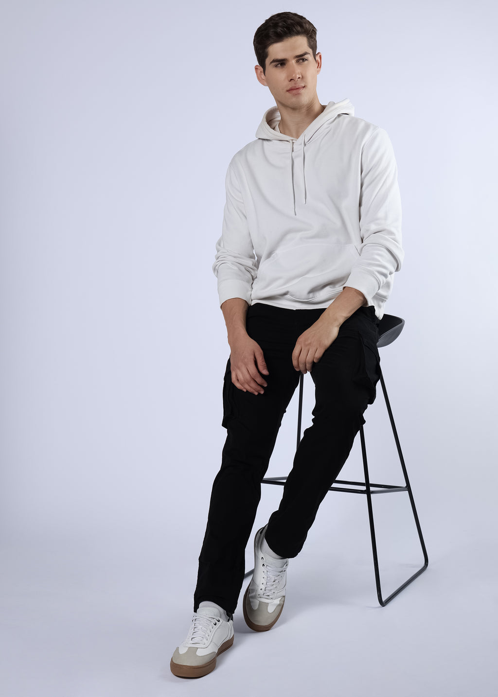 Men's Slim Fit Stretch Black Cargo