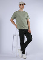 Men's Slim Fit Stretch Green Cargo