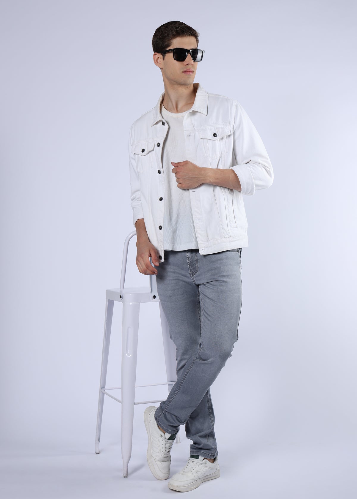 Men's Classic Slim Fit Stretch Med Grey Jeans