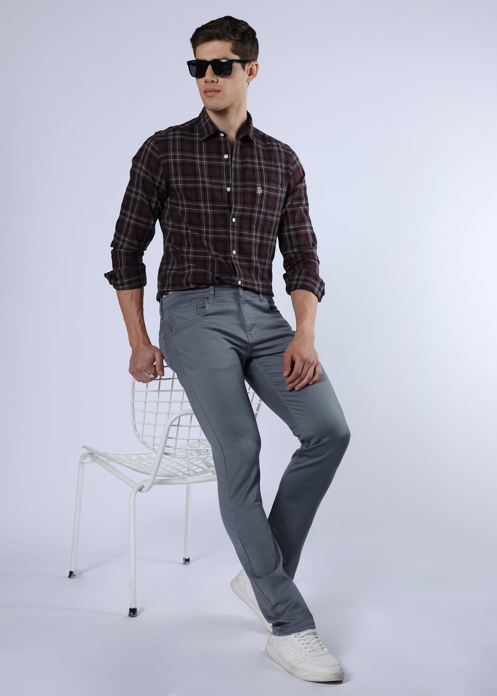 Men's Classic Slim Fit Stretch Grey Jeans