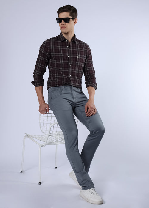 Men's Classic Slim Fit Stretch Grey Jeans