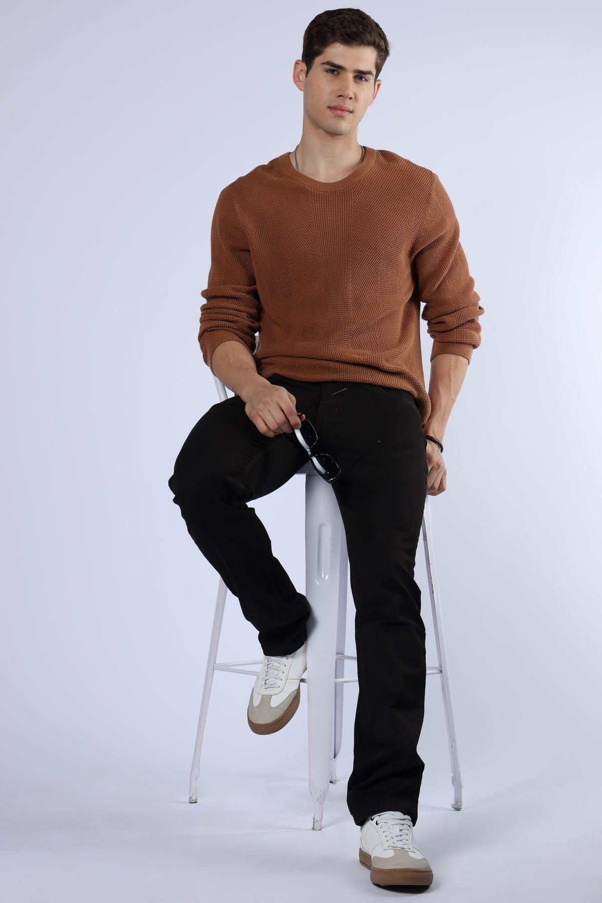 Men's Premium Comfort Fit Stretch Dark Brown Jeans