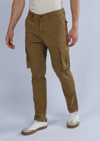 Men's Slim Fit Stretch Dark Beige Cargo