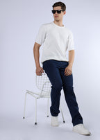 Men's Premium Comfort Fit Stretch Dark Blue Jeans