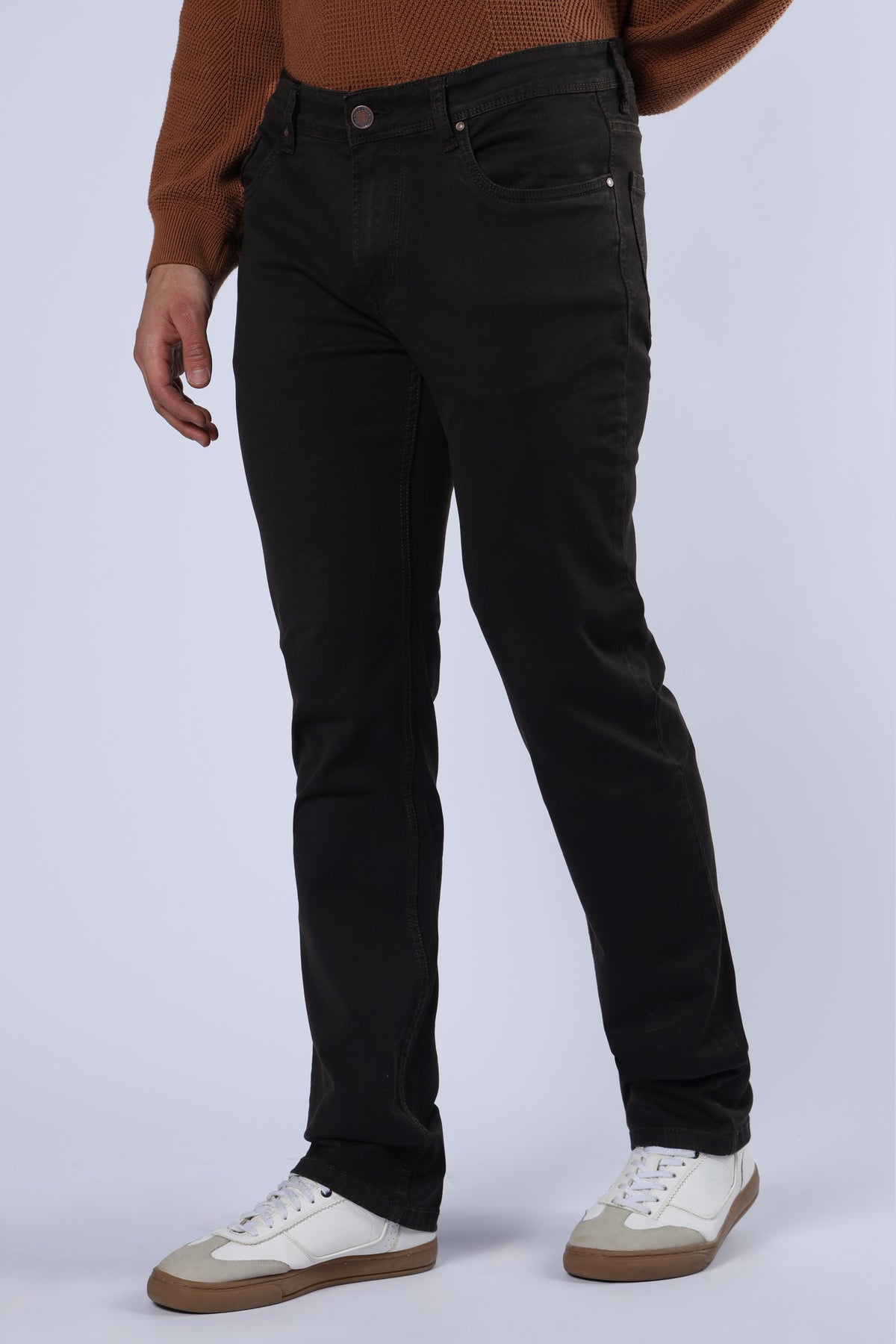 Men's Premium Comfort Fit Stretch Dark Brown Jeans