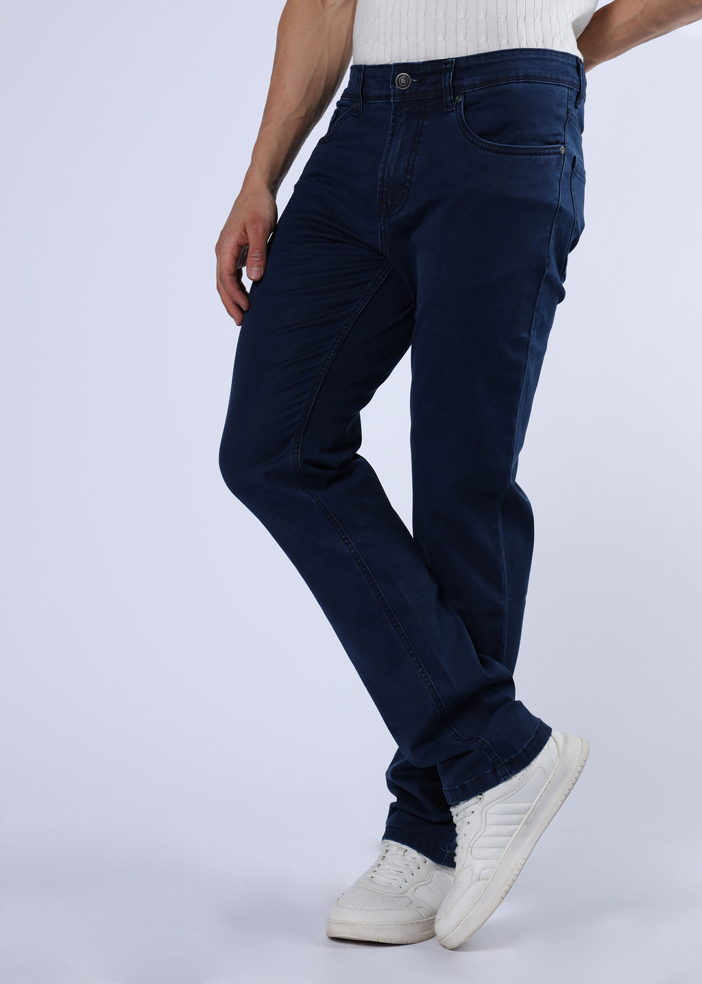 Men's Premium Comfort Fit Stretch Dark Blue Jeans