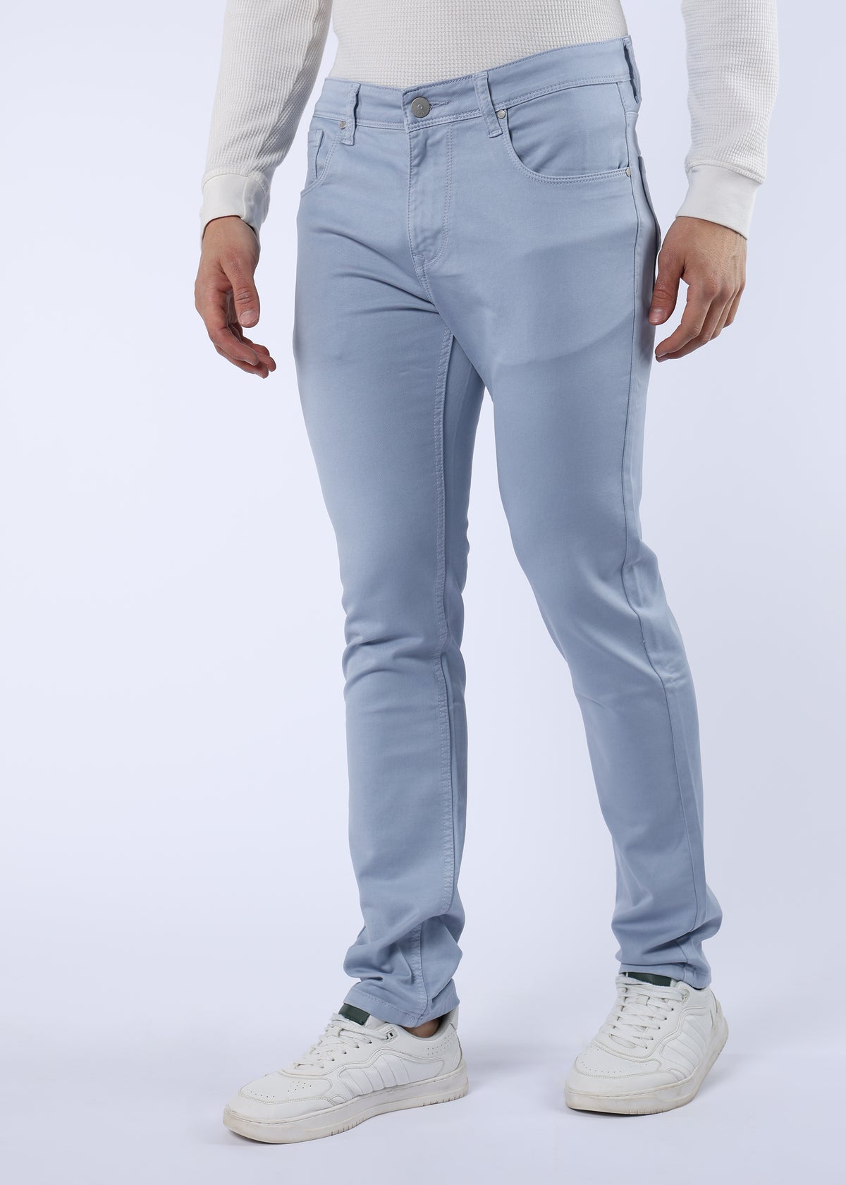 Men's Classic Slim Fit Stretch Ice Blue Jeans