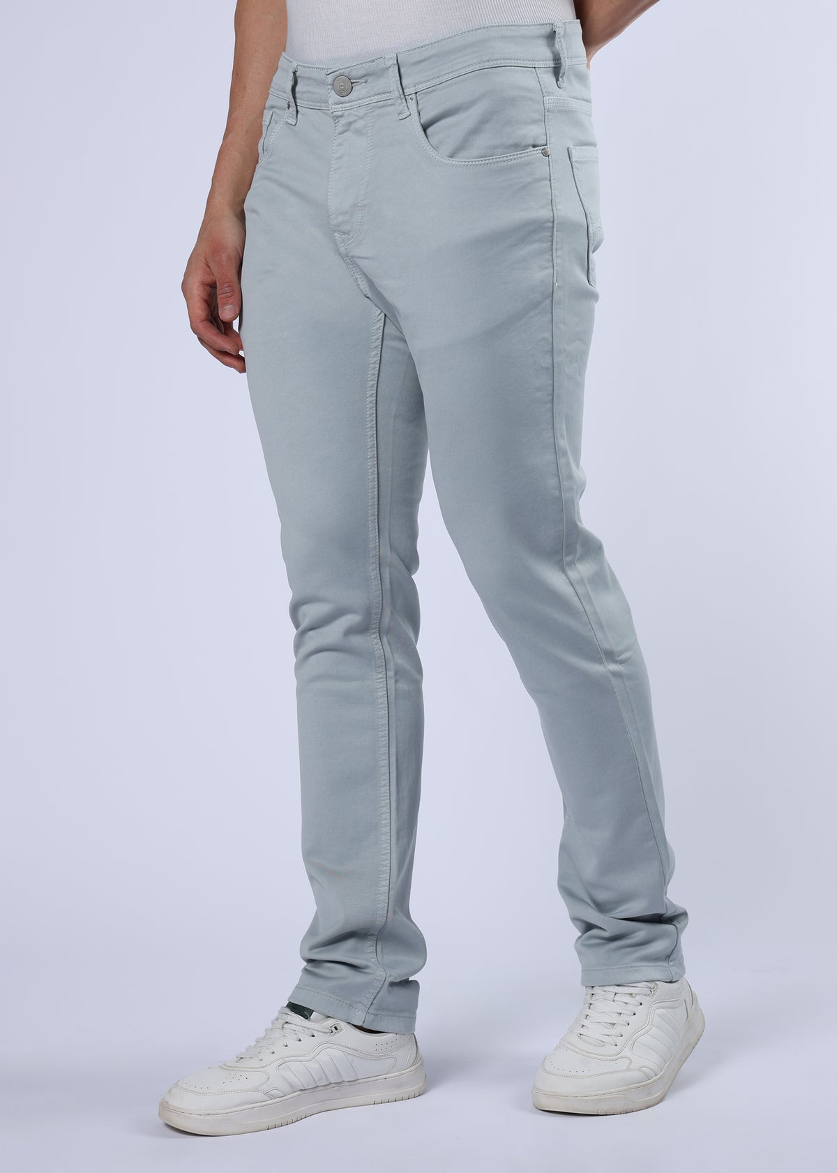 Men's Classic Slim Fit Stretch Light Grey Jeans