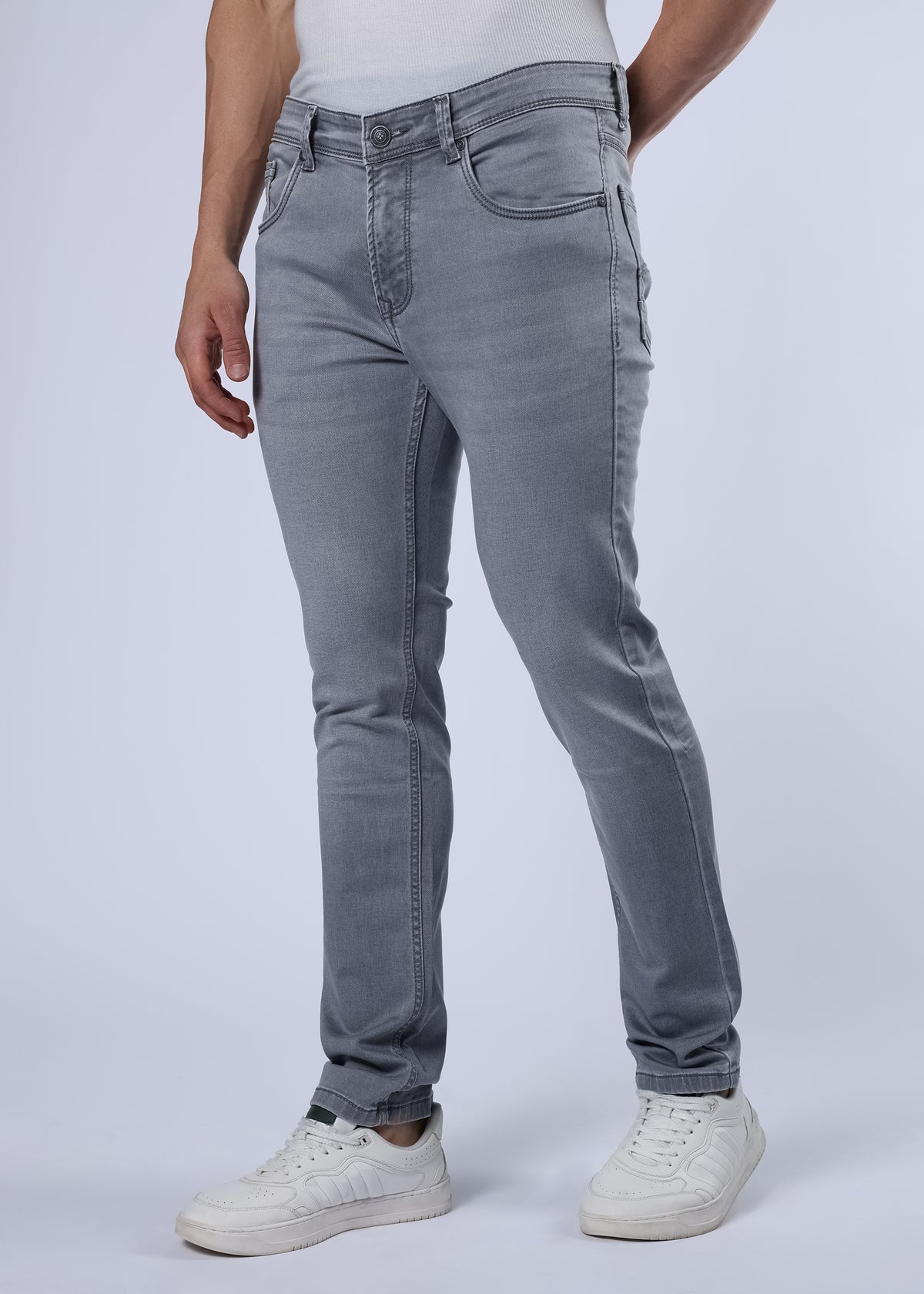 Men's Classic Slim Fit Stretch Med Grey Jeans