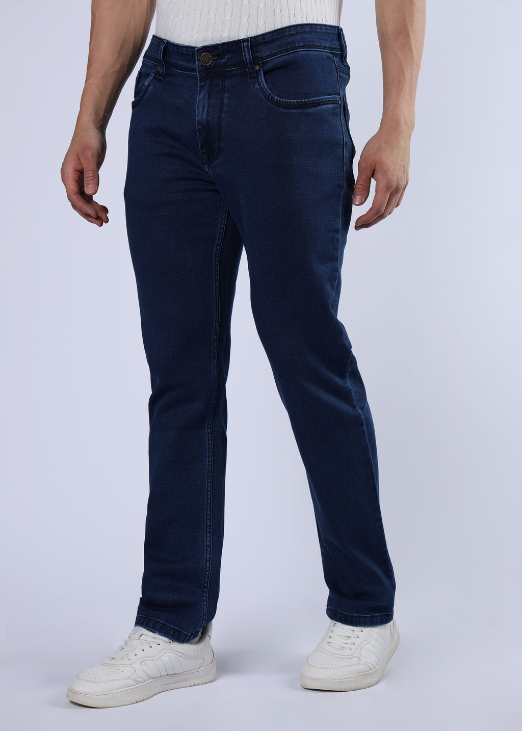 Men's Everyday Comfort Fit Stretch Dark Blue Jeans