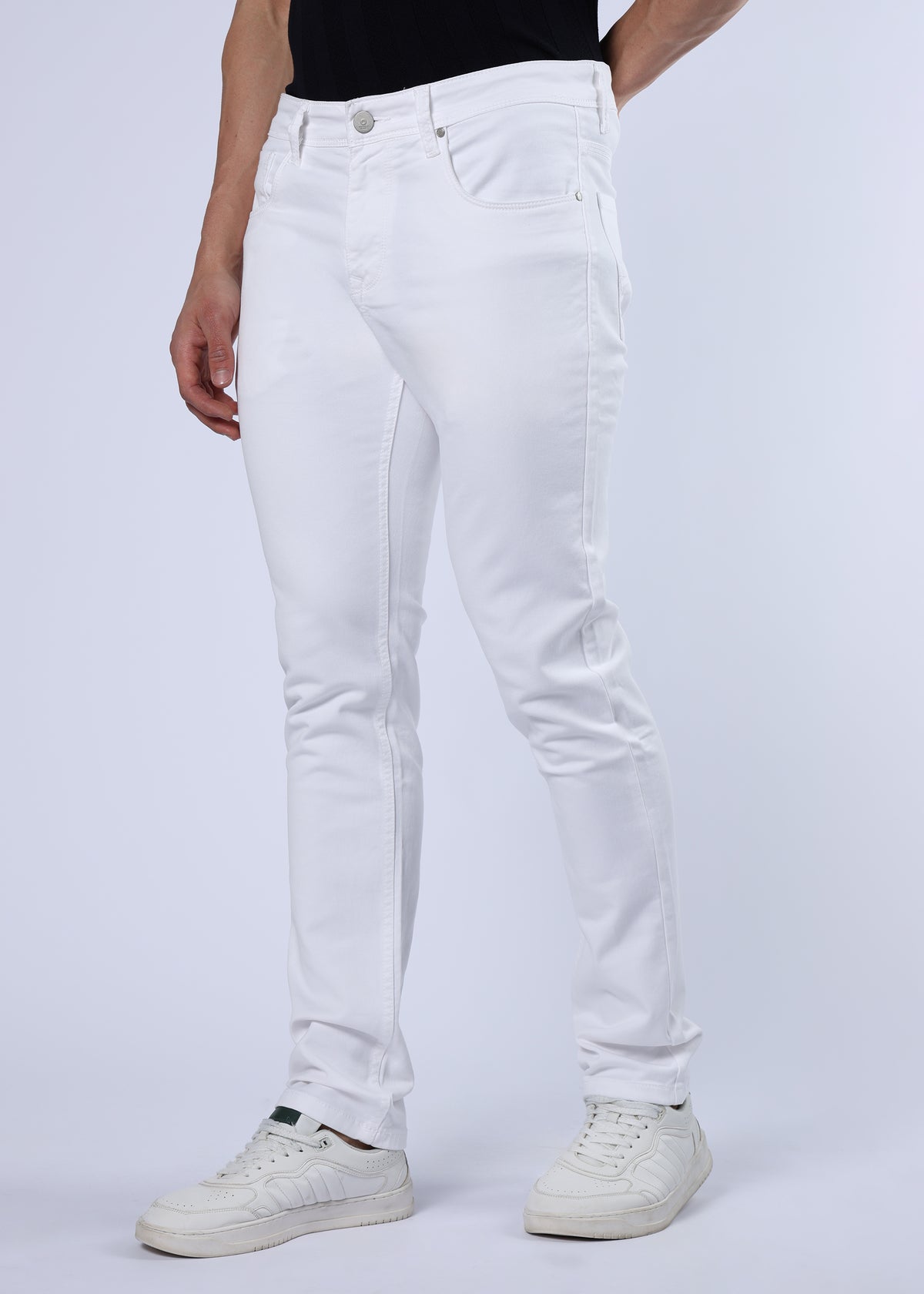 Men's Classic Slim Fit Stretch White Jeans