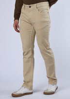 Men's Premium Comfort Fit Stretch Beige Jeans