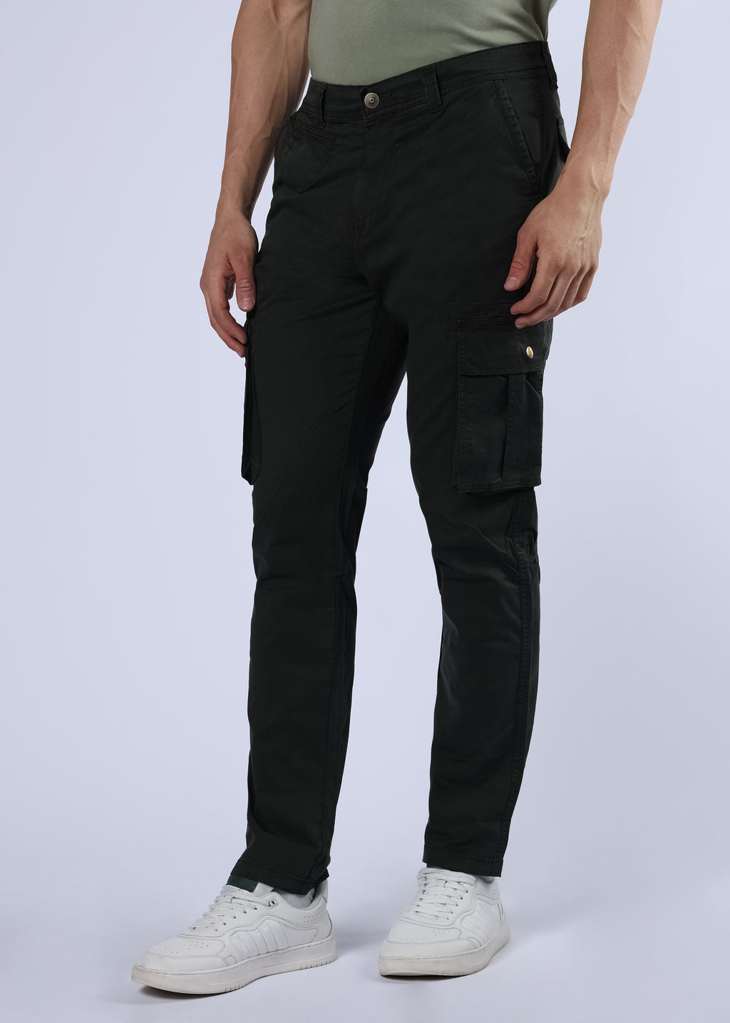 Men's Slim Fit Stretch Green Cargo