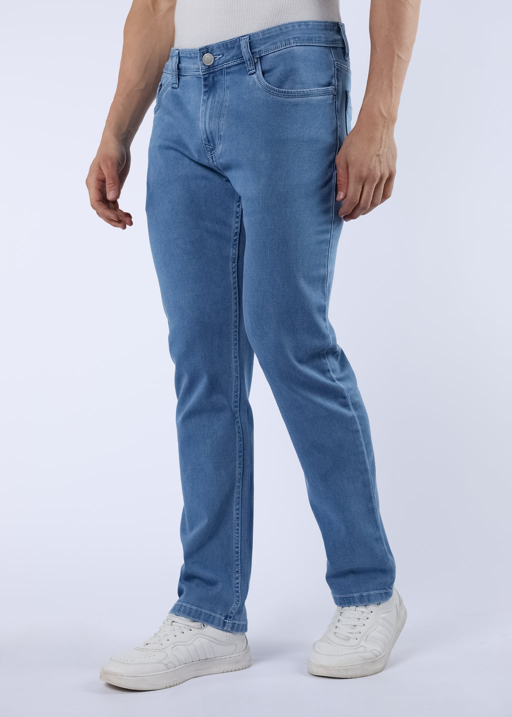 Men's Everyday Comfort Fit Stretch Light Blue Jeans