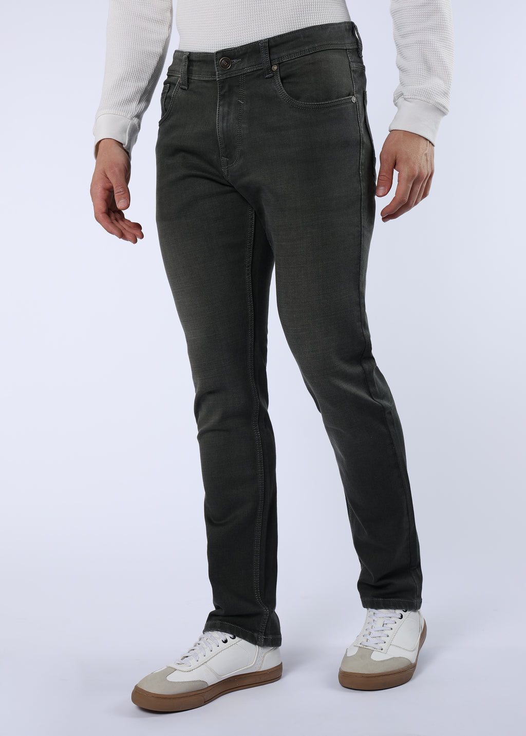 Men's Classic Slim Fit Stretch Charcoal Grey Jeans