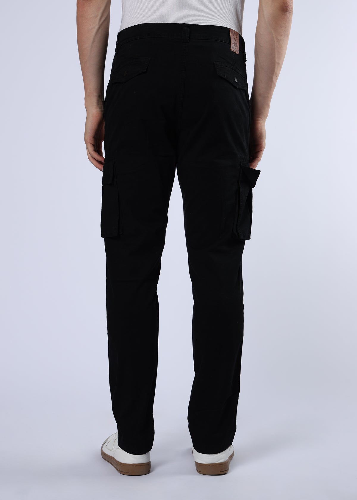 Men's Slim Fit Stretch Black Cargo