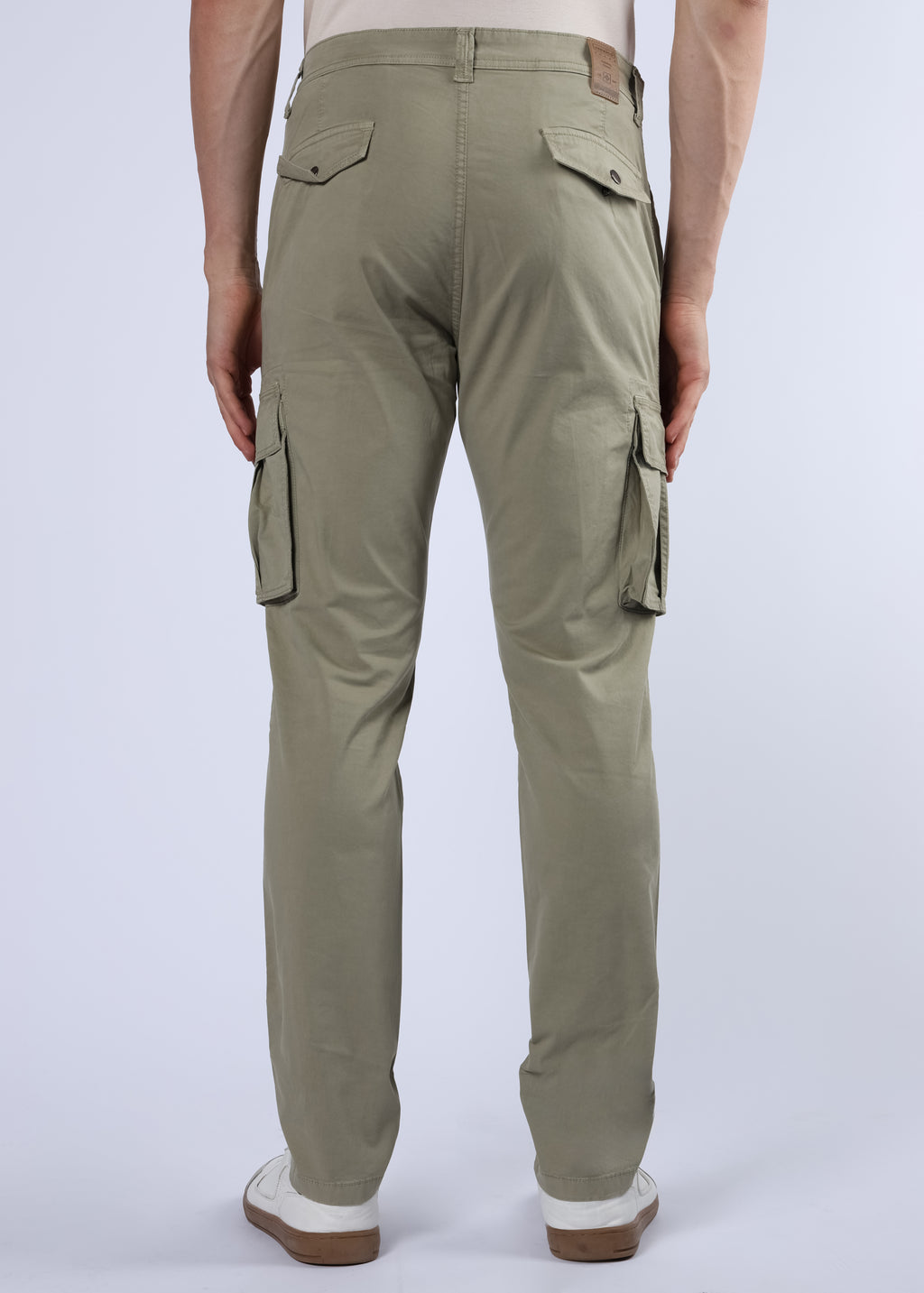 Men's Slim Fit Stretch Olive Khaki Cargo