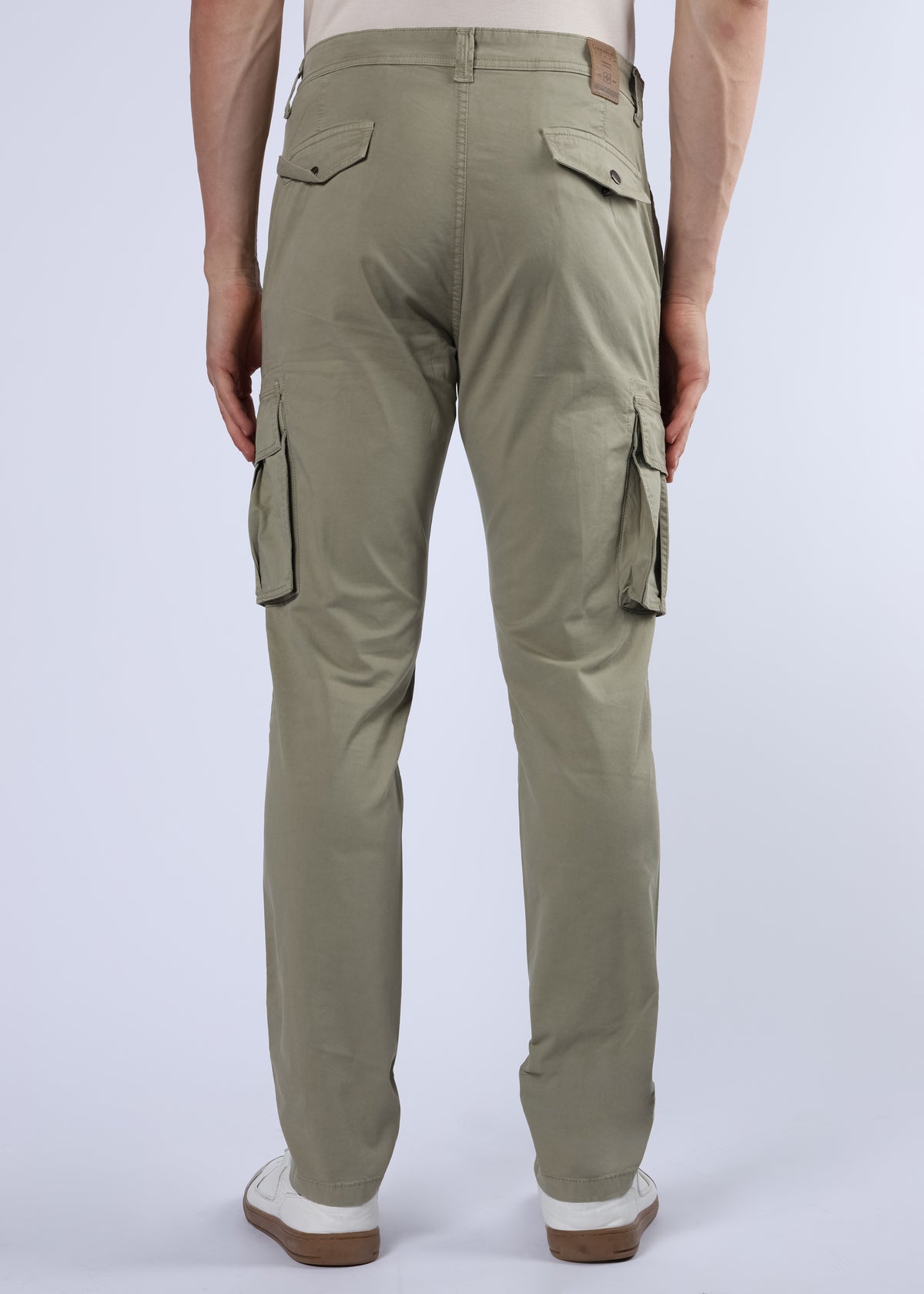 Men's Slim Fit Stretch Olive Khaki Cargo