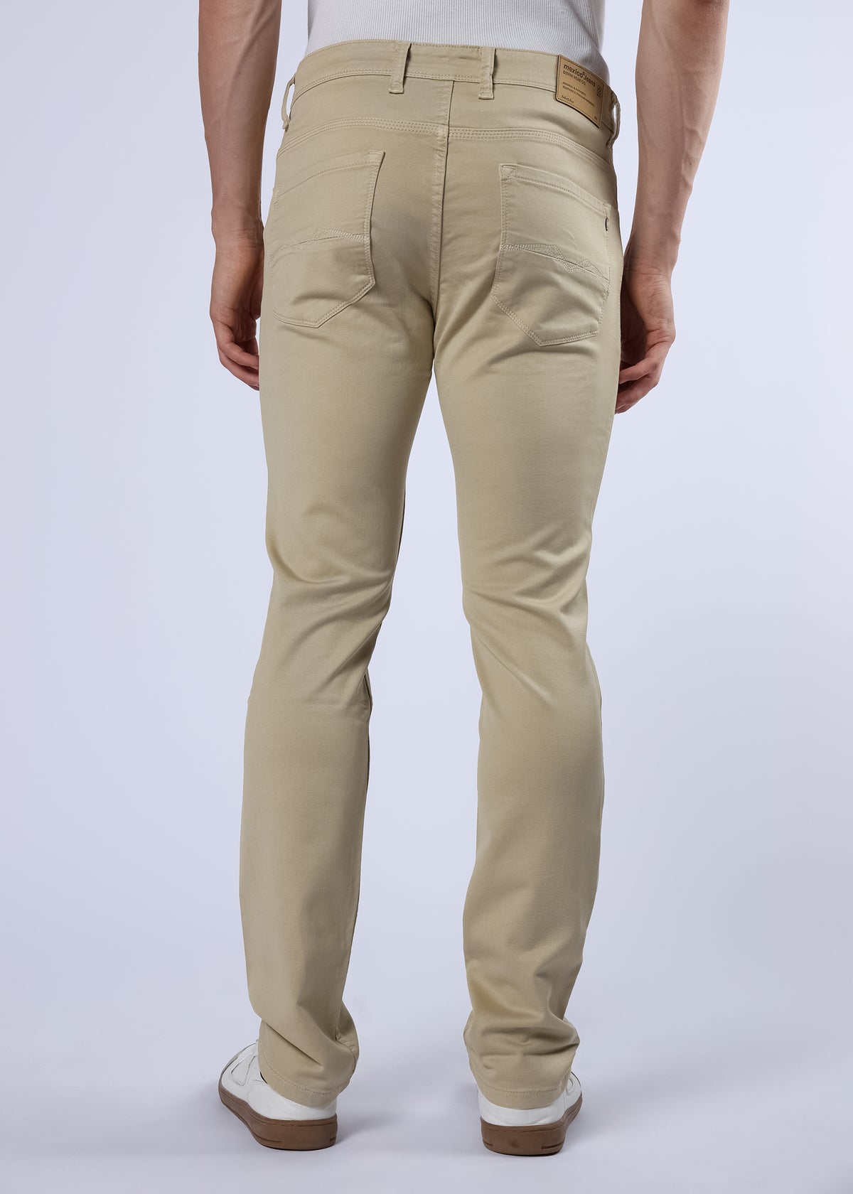 Men's Classic Slim Fit Stretch Beige Jeans