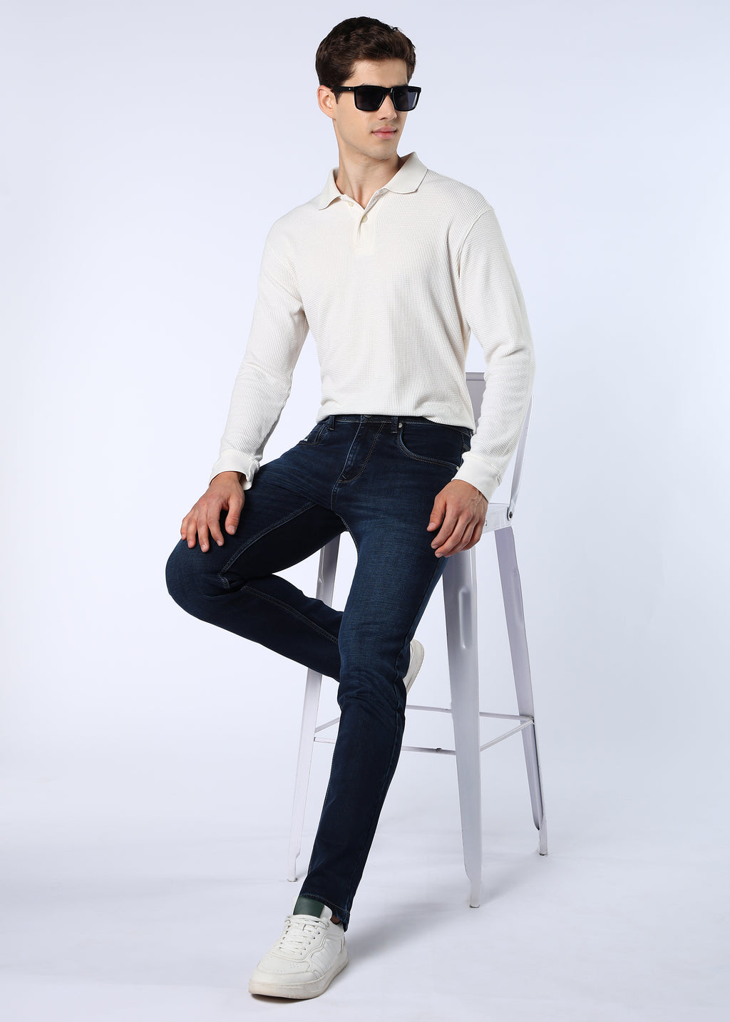 Men's Classic Slim Fit Stretch Dark Indigo Jeans