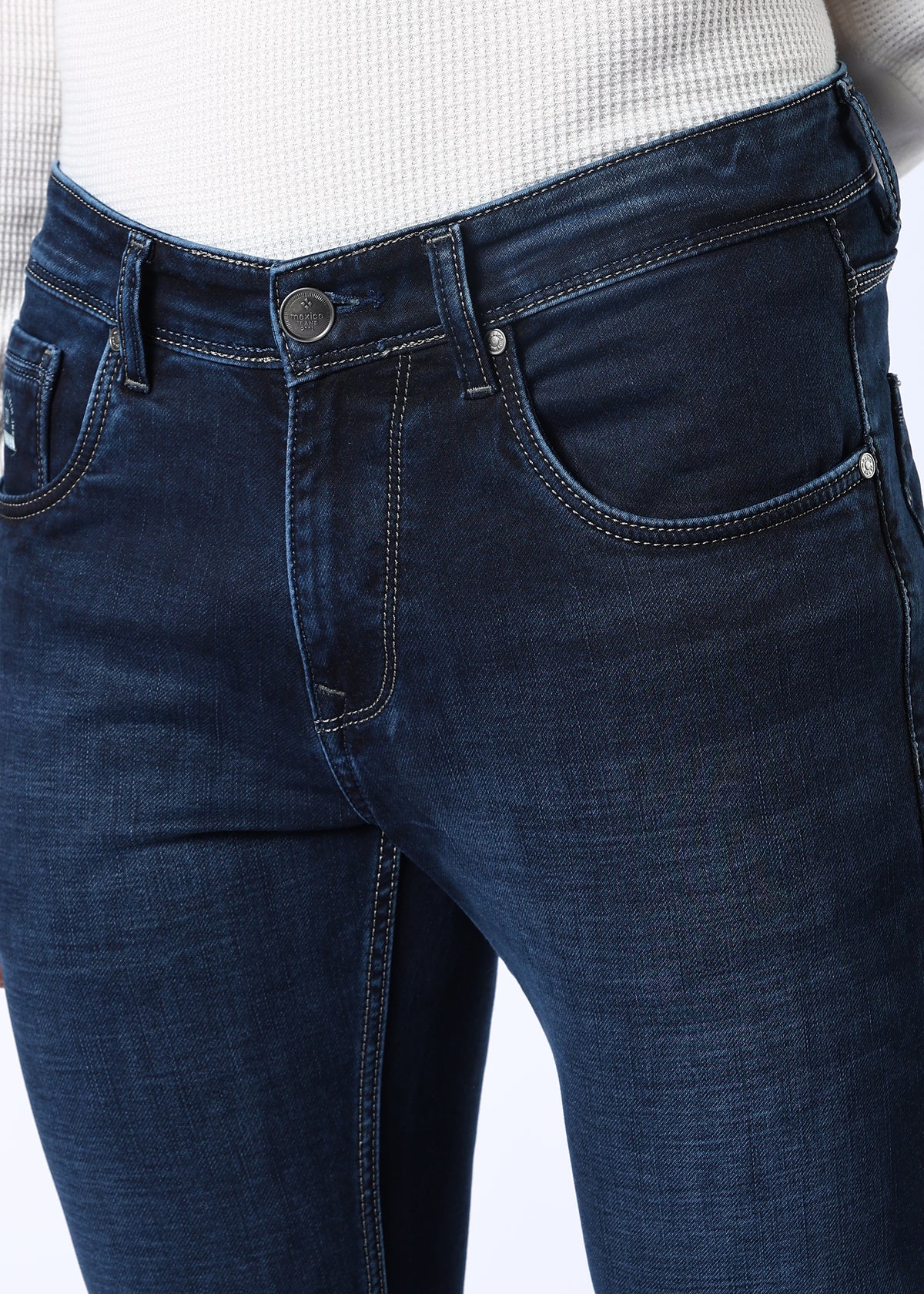 Men's Classic Slim Fit Stretch Dark Indigo Jeans