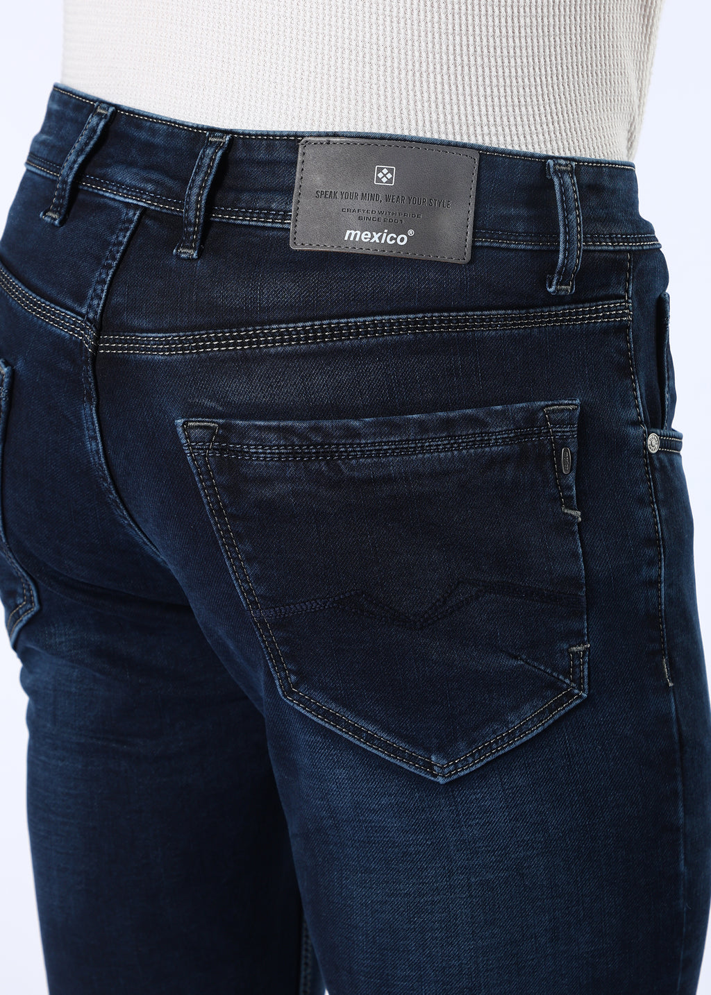 Men's Classic Slim Fit Stretch Dark Indigo Jeans
