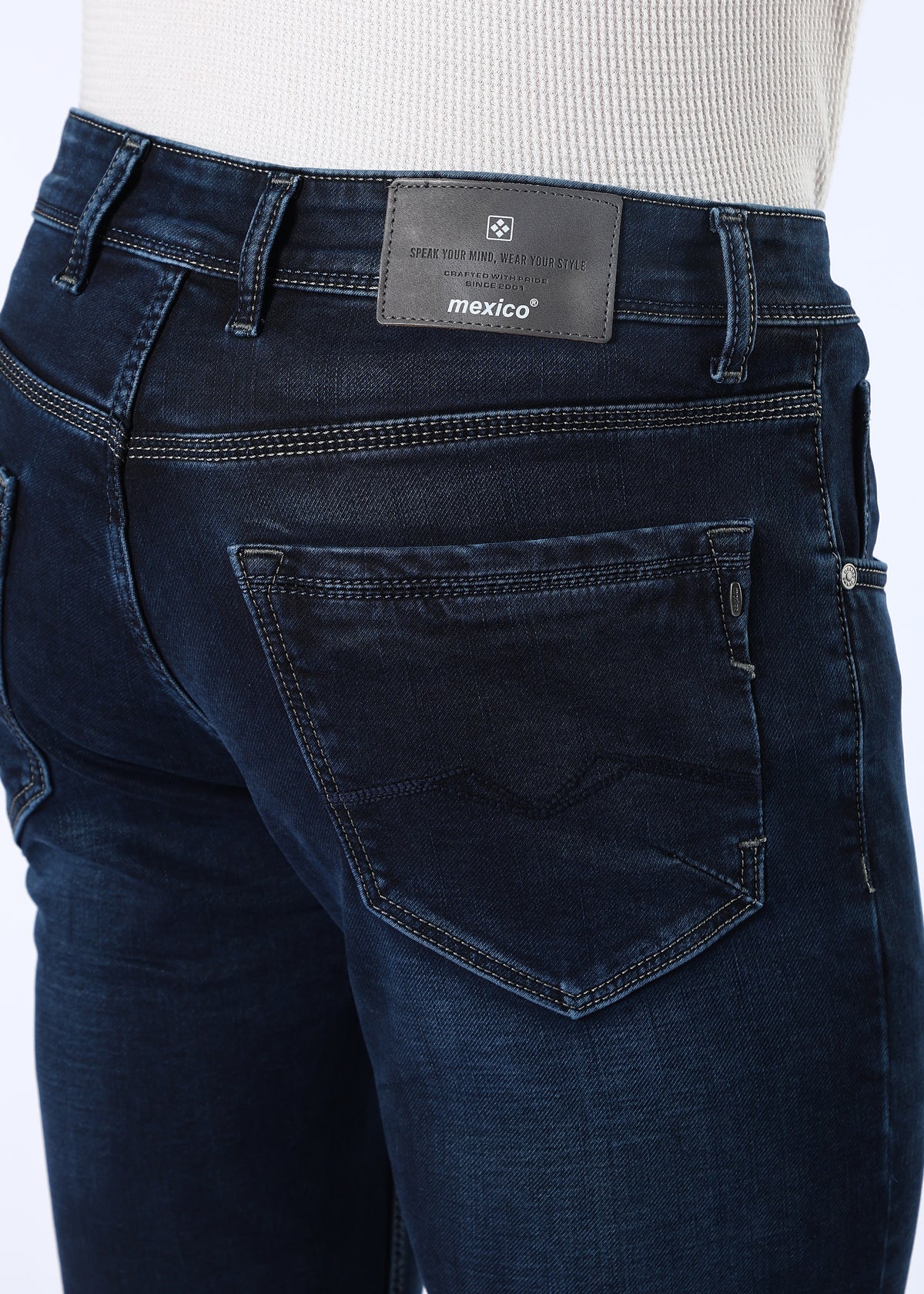 Men's Classic Slim Fit Stretch Dark Indigo Jeans