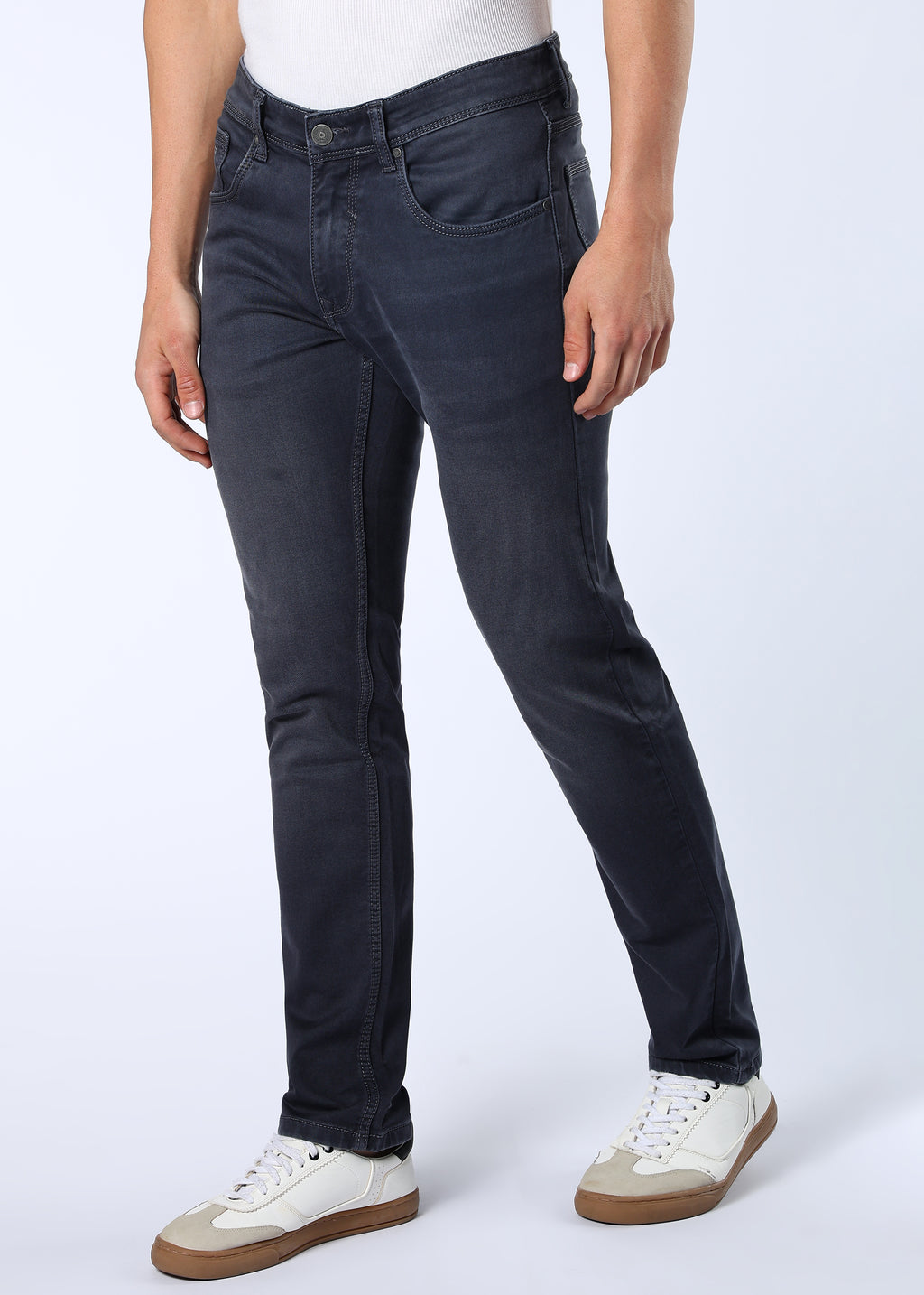 Men's Classic Slim Fit Stretch Grey Jeans