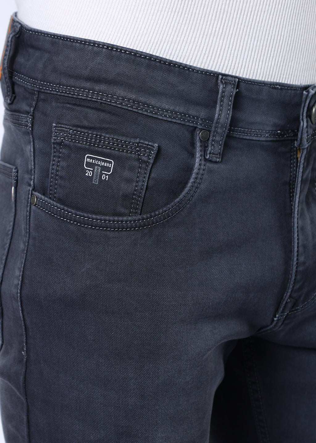 Men's Classic Slim Fit Stretch Grey Jeans