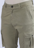 Men's Slim Fit Stretch Olive Khaki Cargo